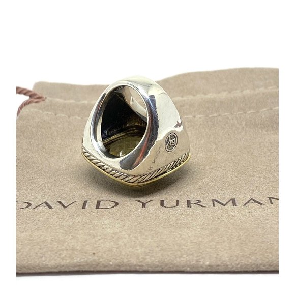 $3250 DAVID YURMAN 18K GOLD SS DIAMOND ALBION EXTRA LARGE LEMON QUARTZ R… - Picture 4 of 16